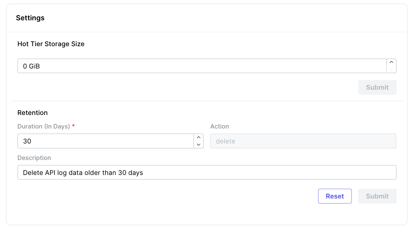 Data Retention Policy screenshot