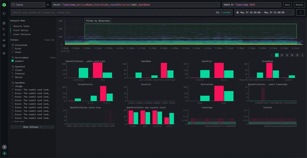 ClickStack observability platform dashboard